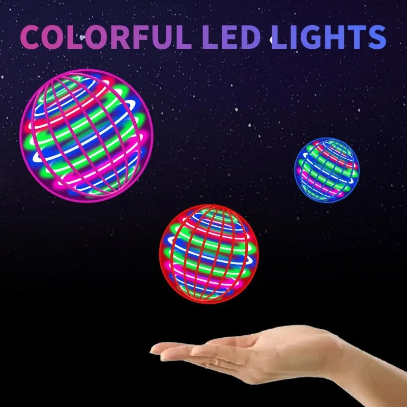 Magic with LED Light Flying Ball Spinner Hand Control 360° Rotating Mini UFO Drone Kids Party Game Gift Toys