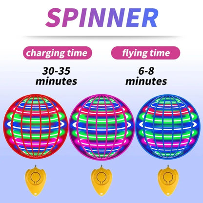 Magic with LED Light Flying Ball Spinner Hand Control 360° Rotating Mini UFO Drone Kids Party Game Gift Toys