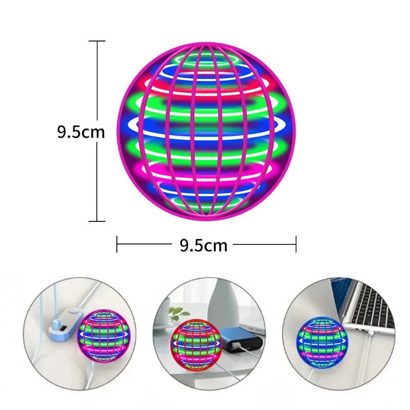 Magic with LED Light Flying Ball Spinner Hand Control 360° Rotating Mini UFO Drone Kids Party Game Gift Toys