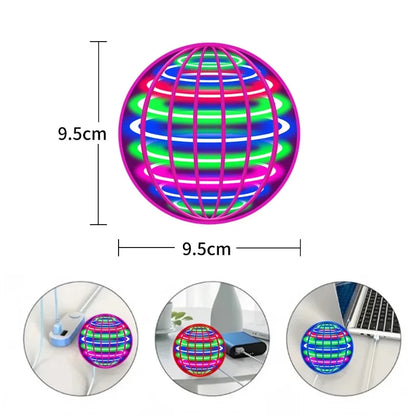 Magic with LED Light Flying Ball Spinner Hand Control 360° Rotating Mini UFO Drone Kids Party Game Gift Toys